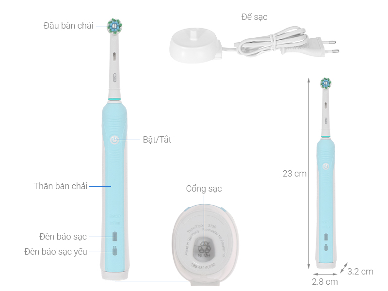 Bàn chải điện Oral-B Pro 500 Deep Clean D16.513