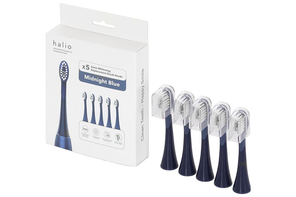 Bộ 5 đầu bàn chải điện Halio Sonic Whitening Pro Midnight Blue Màu Xanh Dương