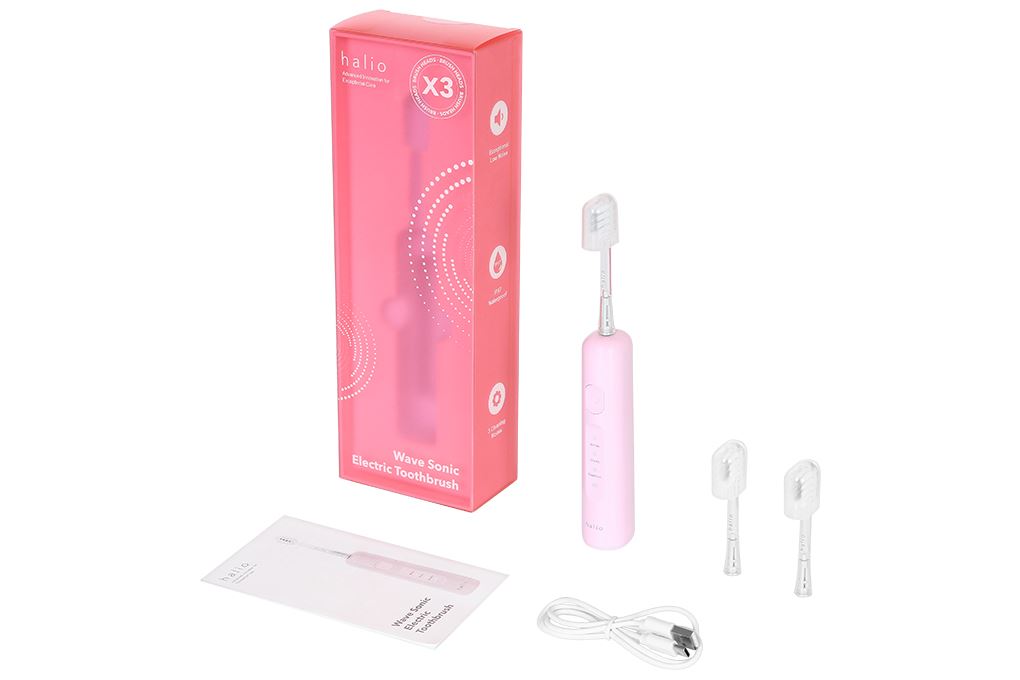 Bàn chải điện Halio Wave Sonic Pink Whisper Màu Hồng