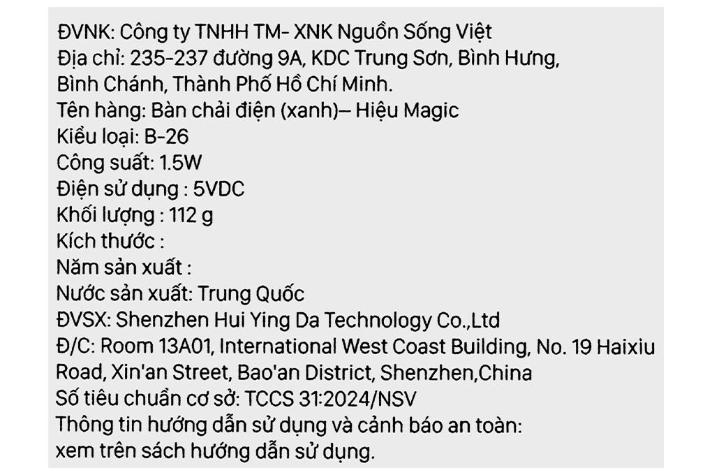 Bàn chải điện Magic B-26 - Xanh Màu Xanh