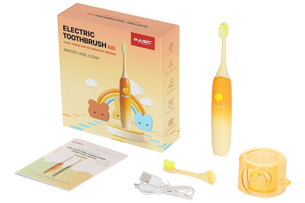 Bàn chải điện trẻ em Magic Kid-02 - Cam Màu Cam
