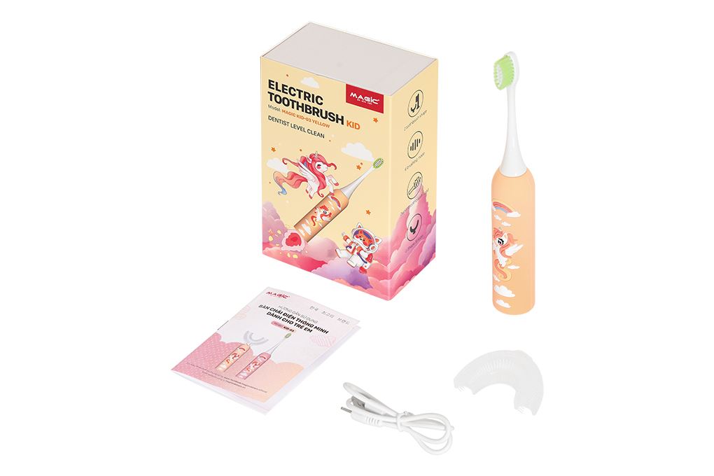 Bàn chải điện trẻ em Magic Kid-03 - Vàng Màu Vàng