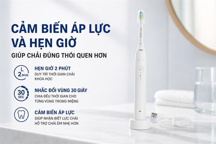 Bàn chải điện Philips HX4031/21 Màu Trắng