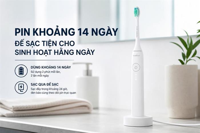 Bàn chải điện Philips HX4031/21 Màu Trắng