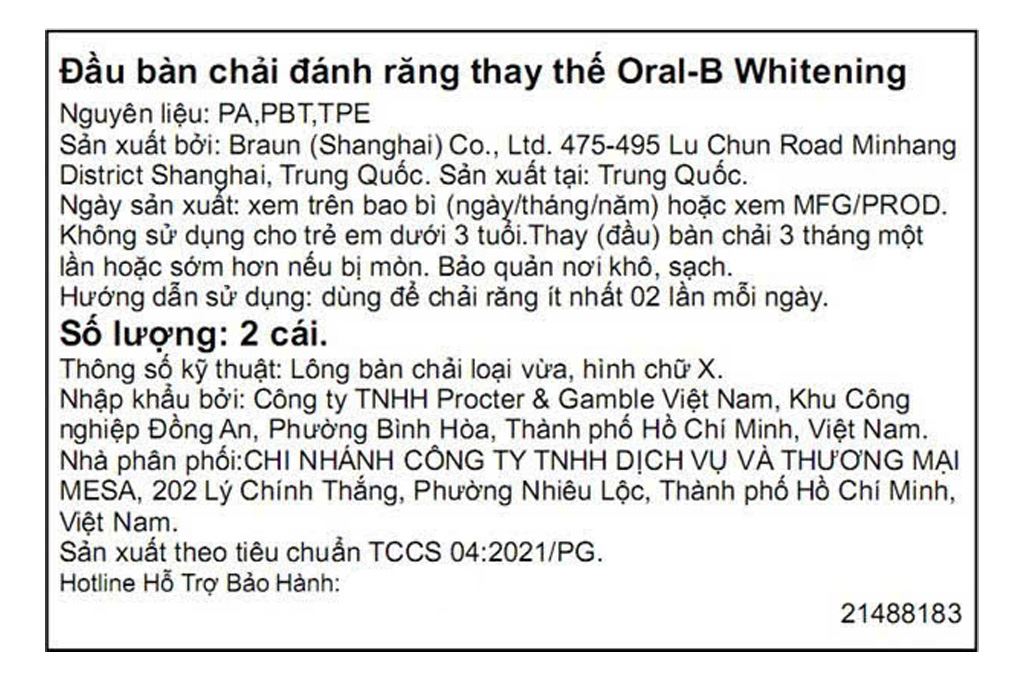 Bộ 2 đầu bàn chải điện Oral-B Whitening - 17