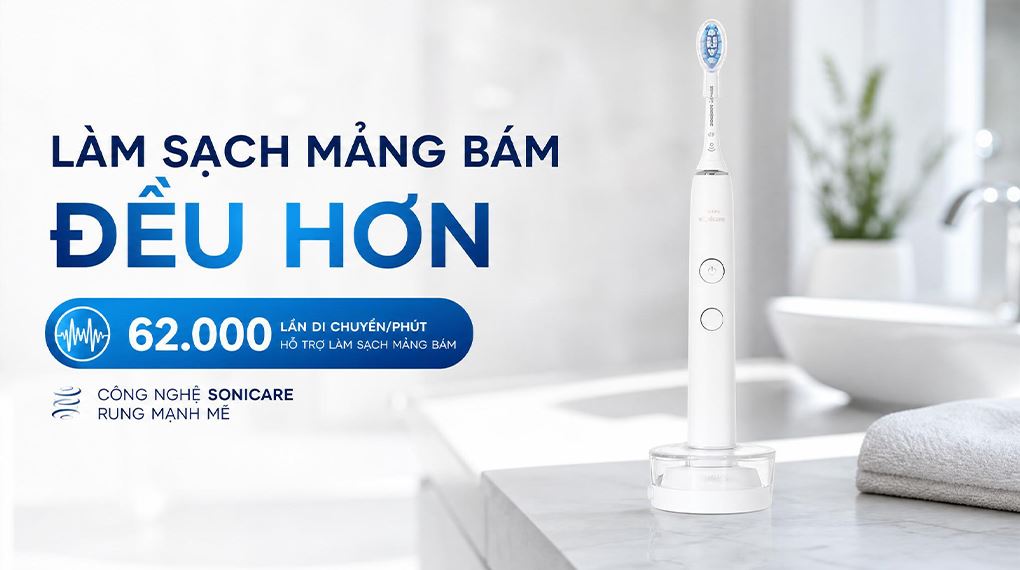 Bàn chải điện Philips Sonicare HX9911/73 Màu Trắng