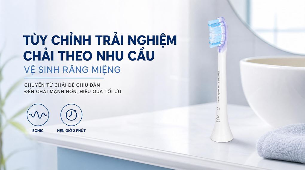 Bàn chải điện Philips Sonicare HX9911/73 Màu Trắng