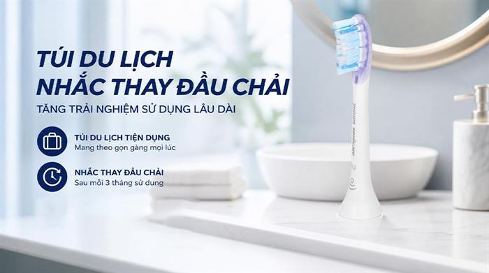 Bàn chải điện Philips Sonicare HX9911/73 Màu Trắng
