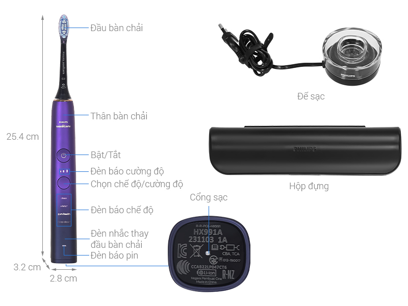 Bàn chải đánh răng điện Philips HX9911/74