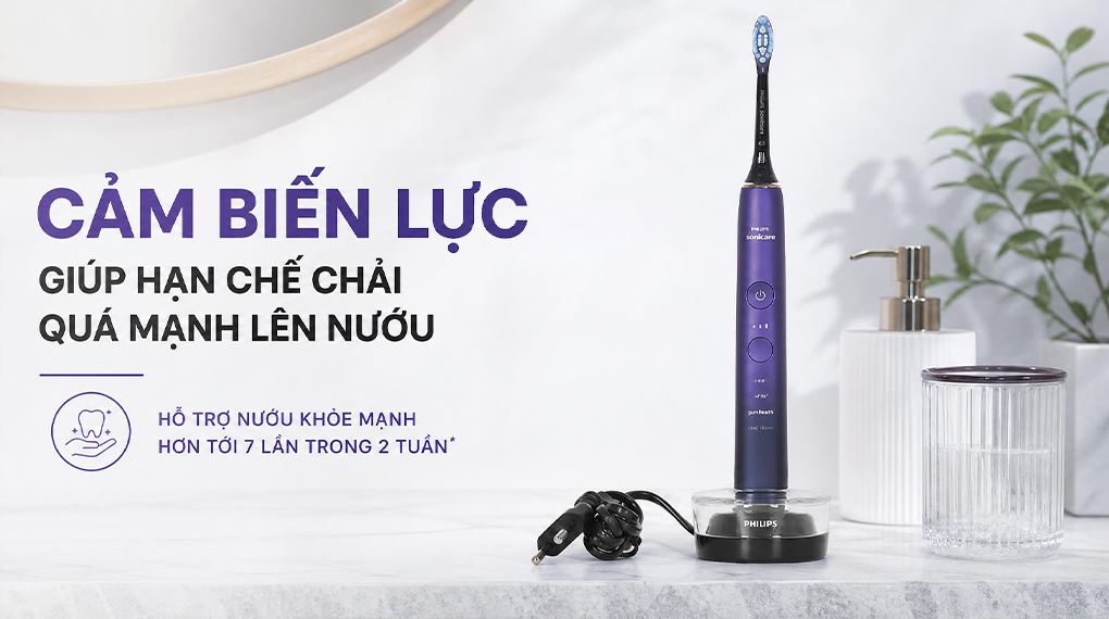 Bàn chải đánh răng điện Philips HX9911/74 Màu Đen - Tím