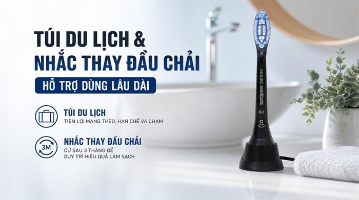 Bàn chải đánh răng điện Philips HX9911/74 Màu Đen - Tím