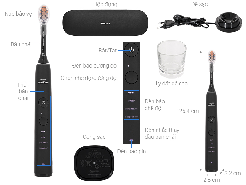 Bàn chải đánh răng điện Philips HX9914/75