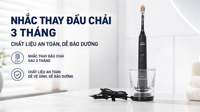 Bàn chải đánh răng điện Philips HX9914/75 Màu Đen