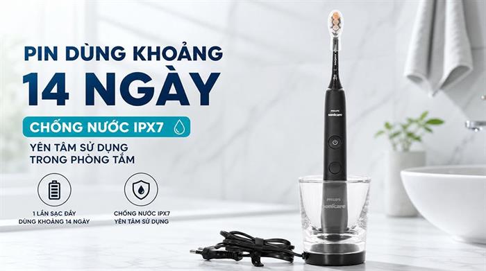 Bàn chải đánh răng điện Philips HX9914/75 Màu Đen