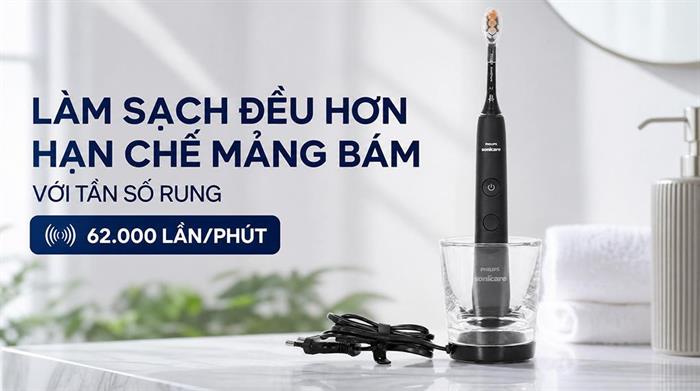 Bàn chải đánh răng điện Philips HX9914/75 Màu Đen