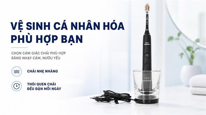Bàn chải đánh răng điện Philips HX9914/75 Màu Đen