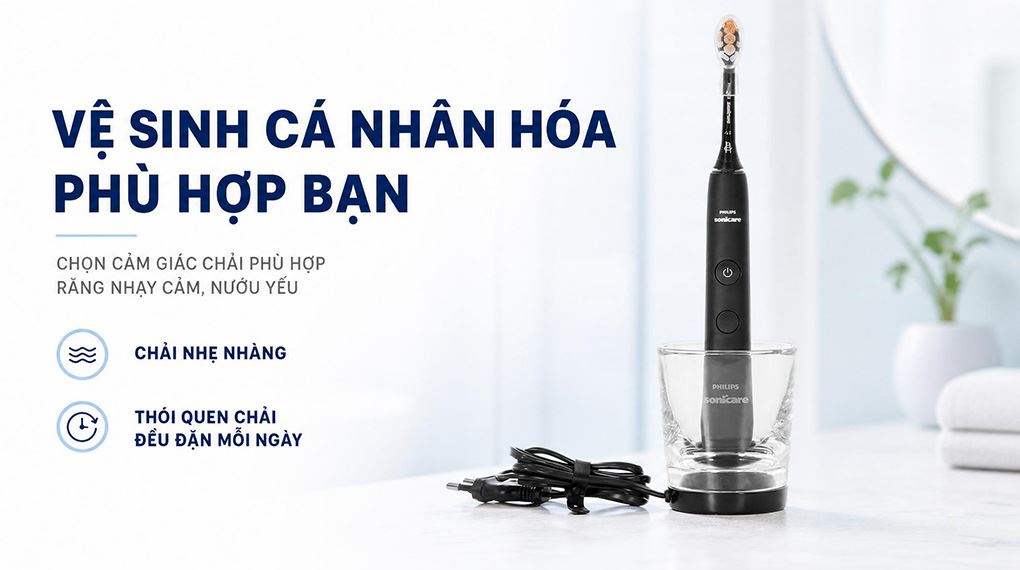 Bàn chải đánh răng điện Philips HX9914/75 Màu Đen