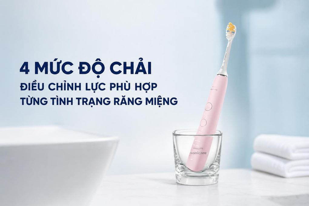 Bàn chải đánh răng điện Philips HX9914/76 Màu Hồng