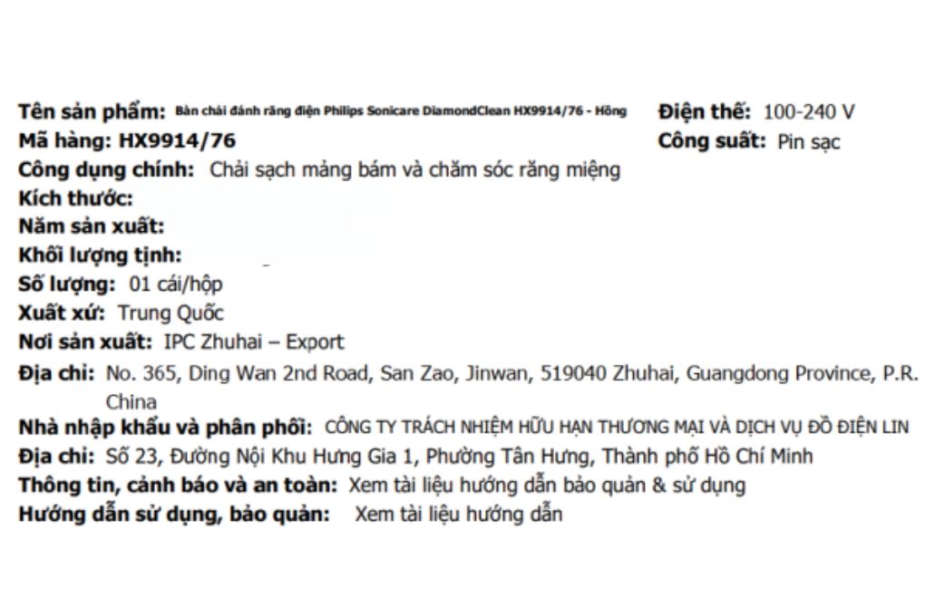 Bàn chải đánh răng điện Philips HX9914/76 Màu Hồng