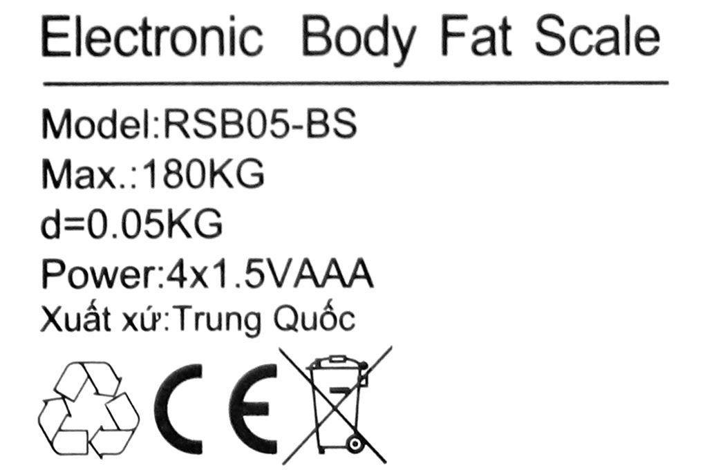 Cân sức khỏe Rapido RSB05-BS Màu Xanh
