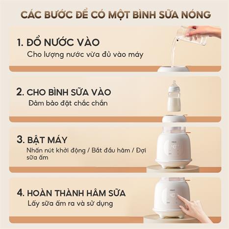 Máy hâm sữa AQUA AQS-WS21T Màu Trắng