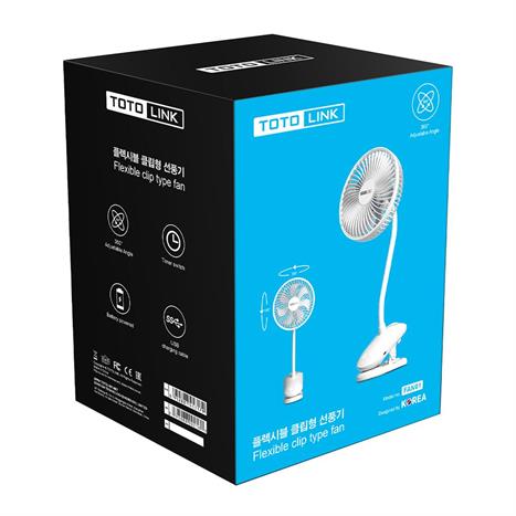 Quạt sạc kẹp mini Totolink FAN01 Màu Trắng