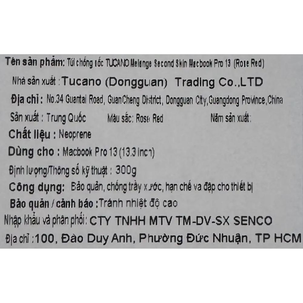 Túi chống sốc Macbook Pro 13.3 inch TUCANO Melange Second Skin - Đỏ - 6