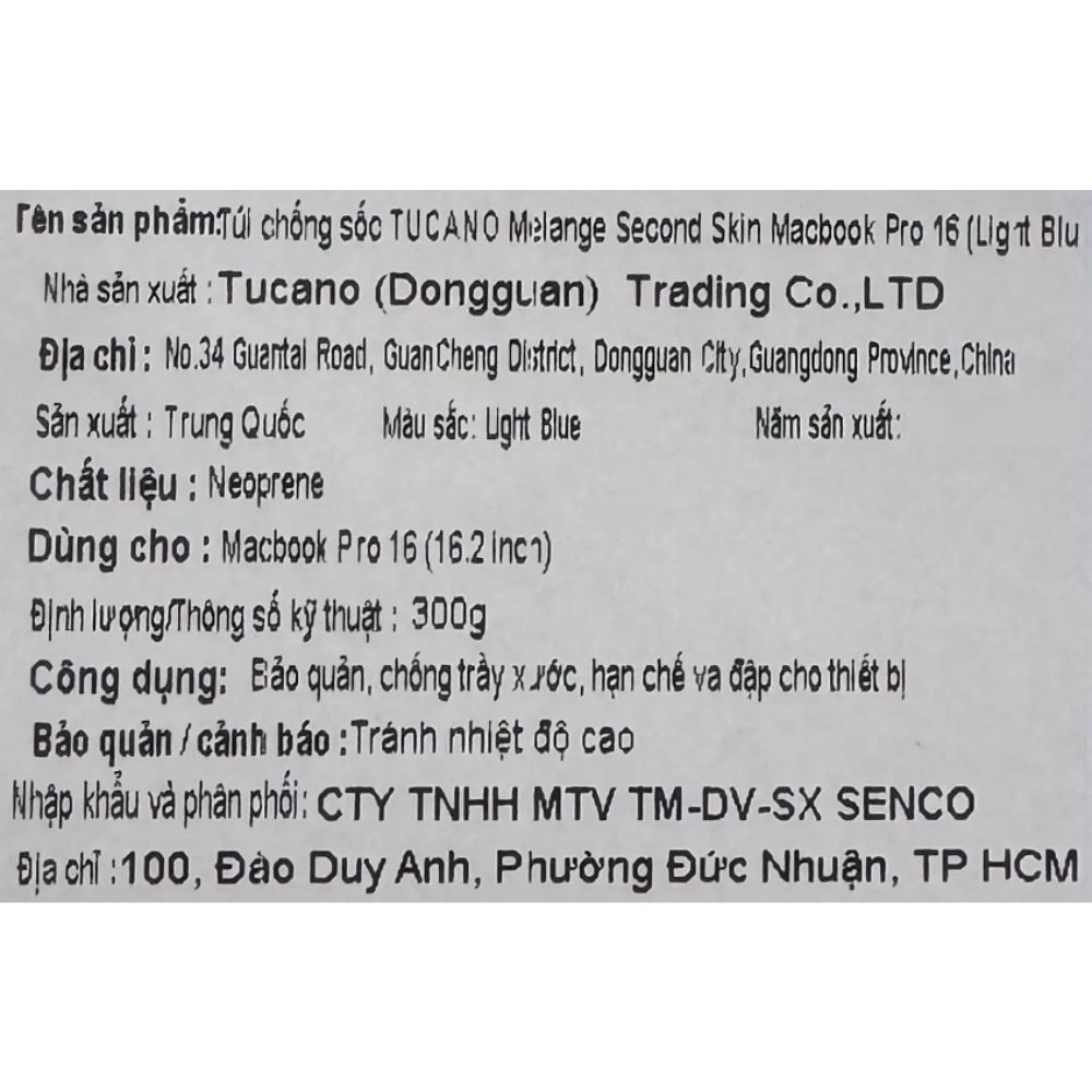 Túi chống sốc Macbook Pro 16 inch TUCANO Melange Second Skin - Xanh nhạt - 6