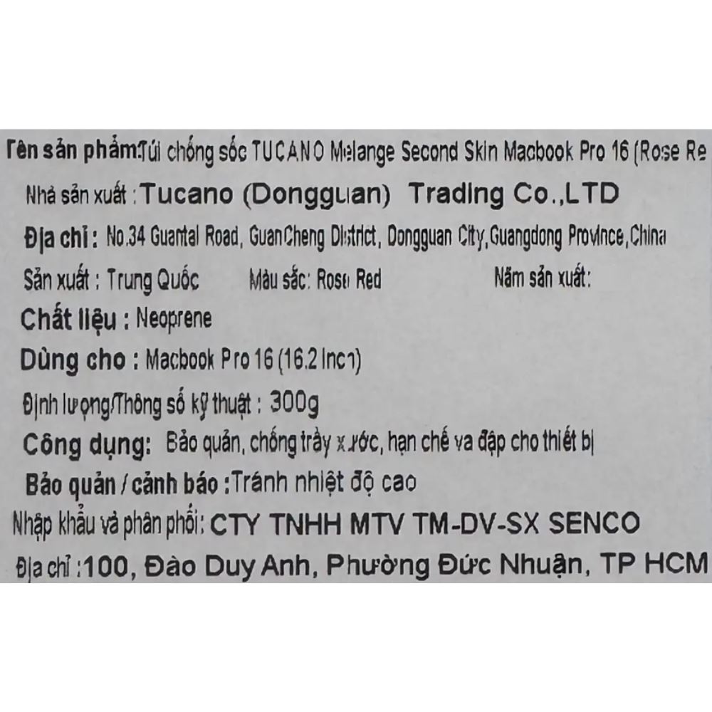 Túi chống sốc Macbook Pro 16 inch TUCANO Melange Second Skin - Đỏ - 6