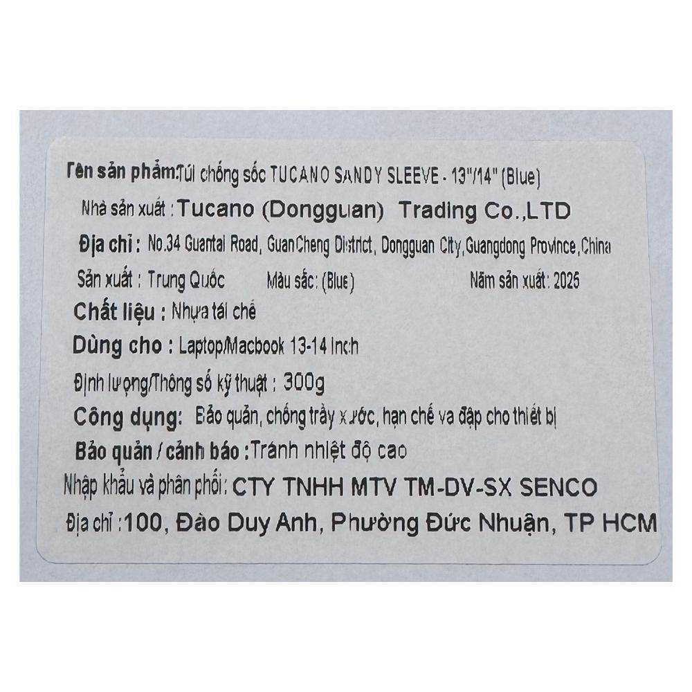 Túi chống sốc Laptop 14 inch Tucano Sandy Sleeve - Xanh dương - 8
