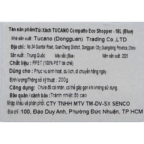 Túi xách Laptop 15 inch TUCANO Compatto Eco Shopper - Xanh dương Màu Xanh Dương