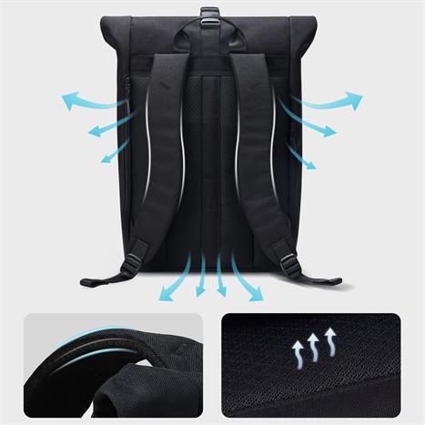Balo Laptop 16 inch Innostyle CityTrek Elite Backpack P66BRY Màu Đen - Đỏ