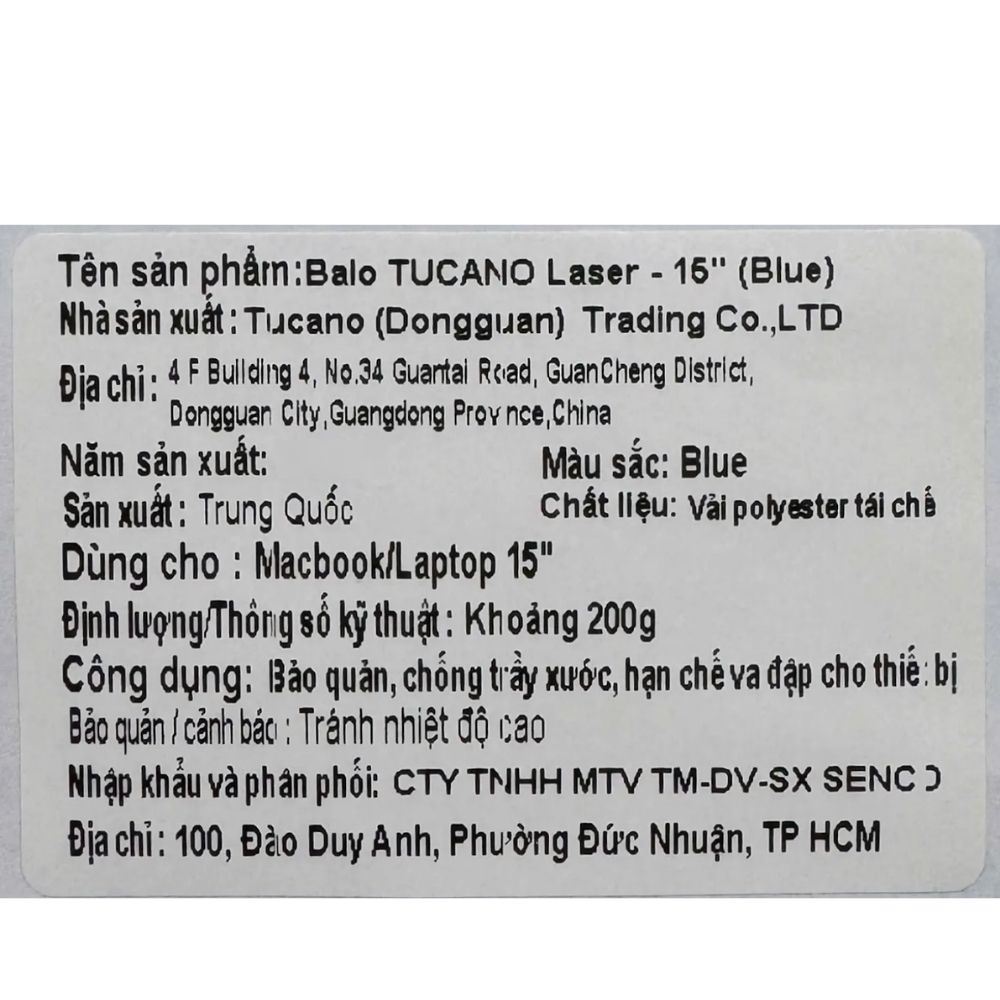 Balo Laptop 15 inch TUCANO Laser BKLAS15-B - Xanh dương - 8