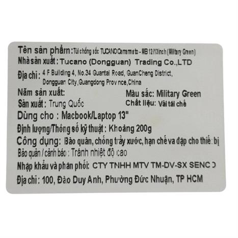 Túi chống sốc Laptop 13 inch TUCANO Carrarmato BFCAR1112-CAM-V - Xanh Bộ Đội Màu Xanh bộ đội