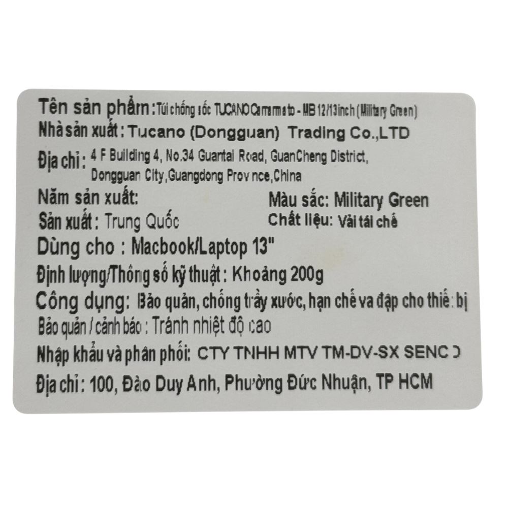 Túi chống sốc Laptop 13 inch TUCANO Carrarmato BFCAR1112-CAM-V - Xanh Bộ Đội - 6