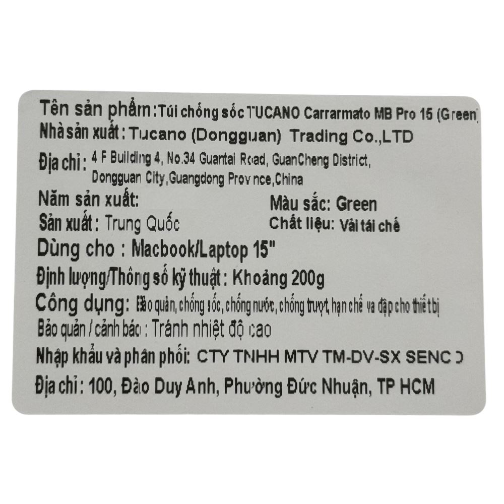 Túi chống sốc Laptop 13 inch TUCANO Carrarmato BFCAR1314-V - Xanh Lá - 6