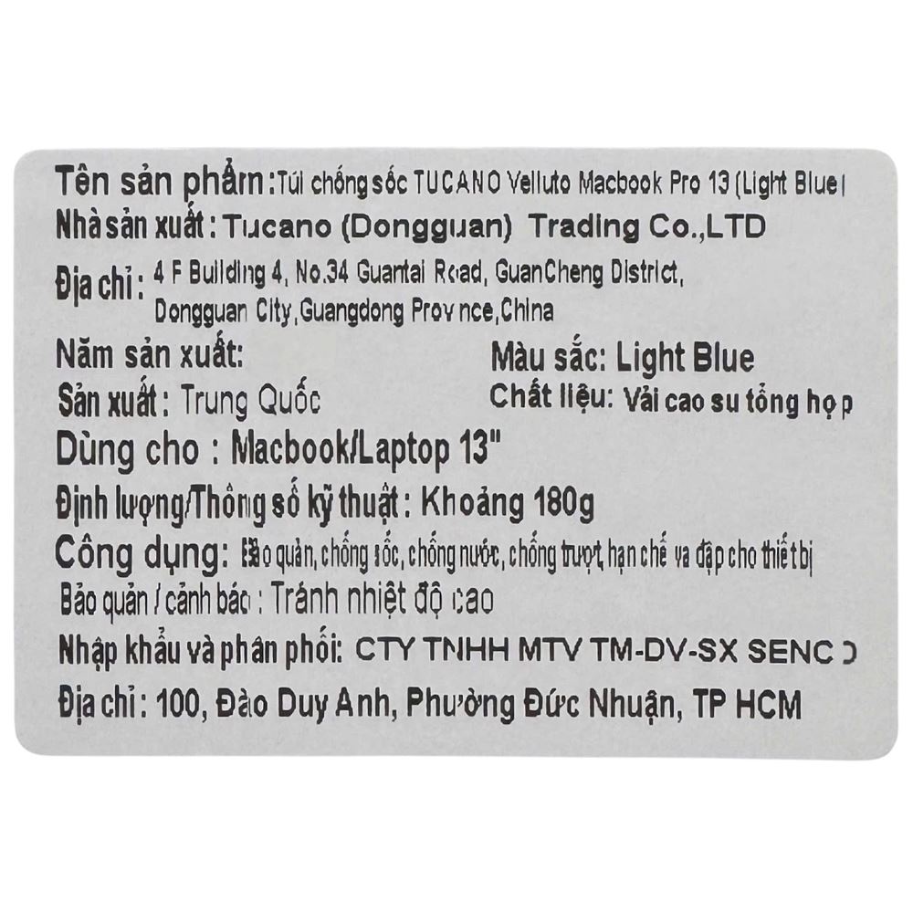 Túi chống sốc Laptop 13 inch TUCANO Velluto Macbook BFVELMB13-P - Xanh - 5