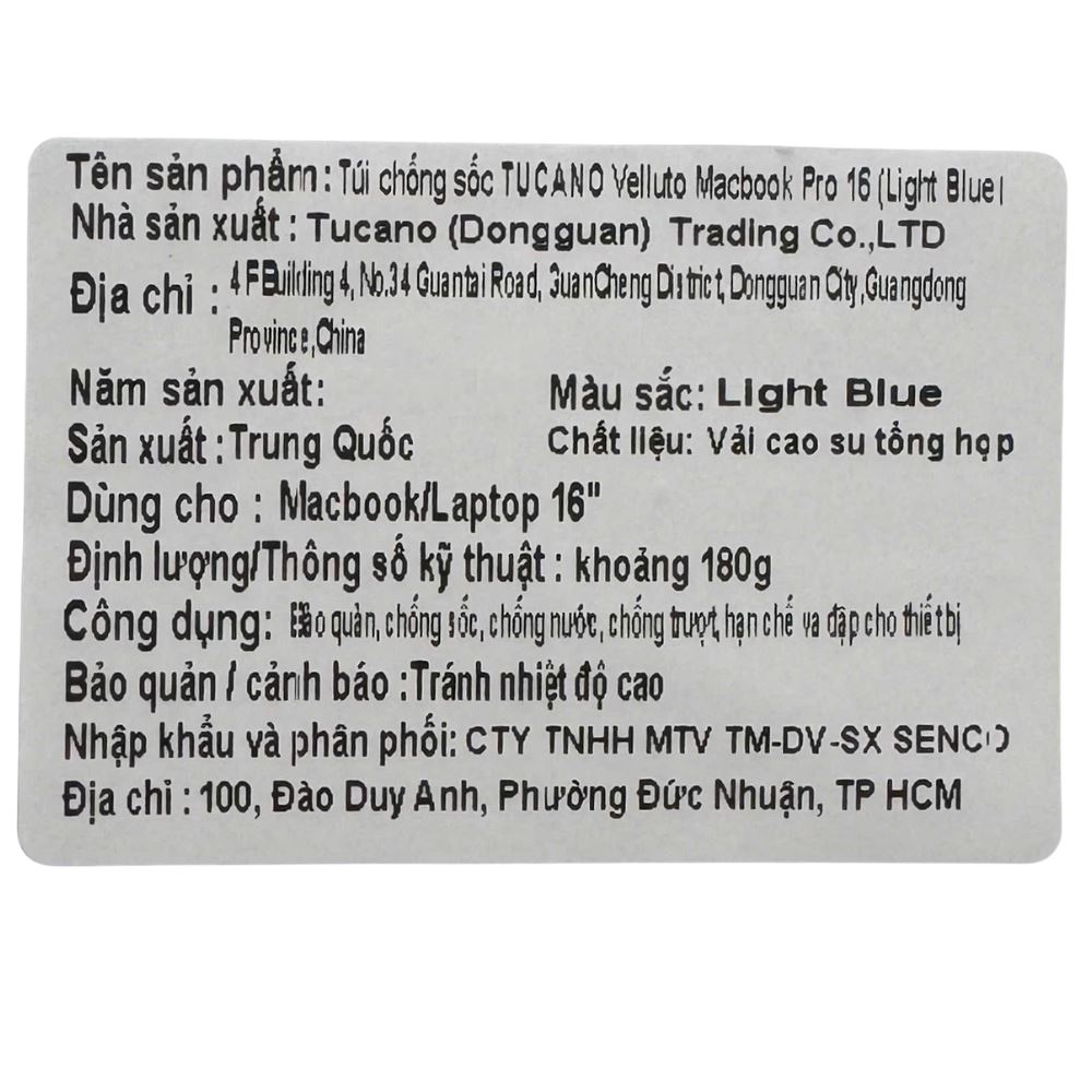 Túi chống sốc Laptop 16 inch TUCANO Velluto Macbook BFVELMB16-P - Xanh - 5
