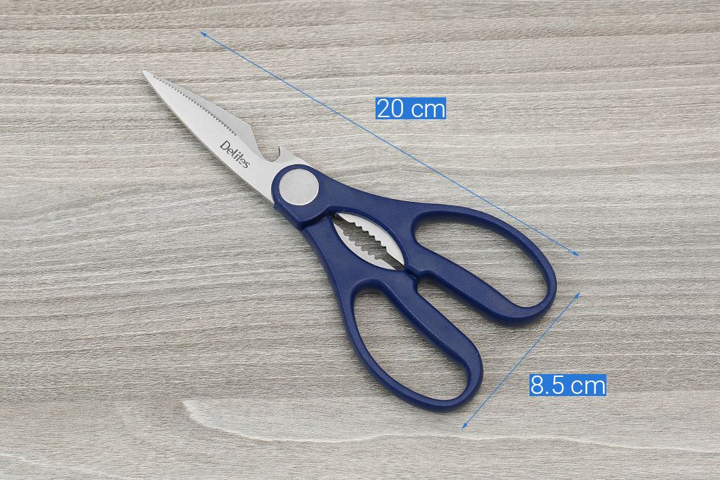 Kéo nhà bếp đa năng thép không gỉ 2Cr13 Delites 9230-2125D Màu Xanh dương đậm