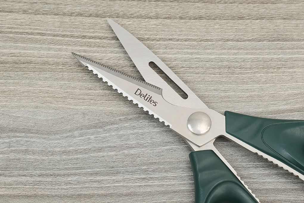 Kéo nhà bếp đa năng thép không gỉ 2Cr13 Delites KS2020-2230 Màu Xanh lá đậm