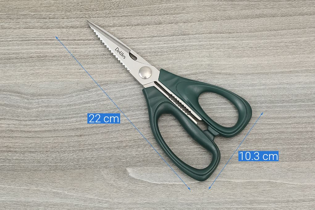 Kéo nhà bếp đa năng thép không gỉ 2Cr13 Delites KS2020-2230 Màu Xanh lá đậm
