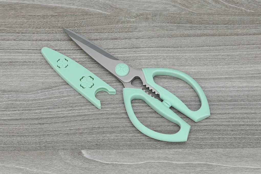 Kéo nhà bếp có nắp thép không gỉ 2Cr13 Delites CF7430 Màu Xanh lá