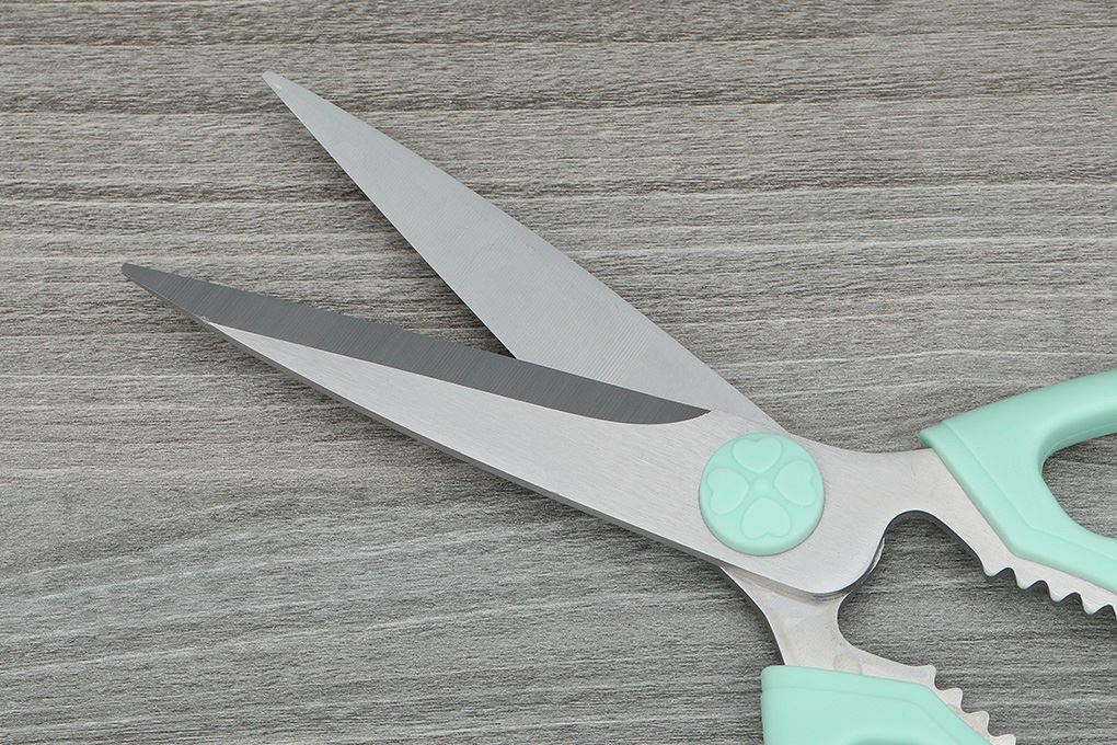 Kéo nhà bếp có nắp thép không gỉ 2Cr13 Delites CF7430 Màu Xanh lá