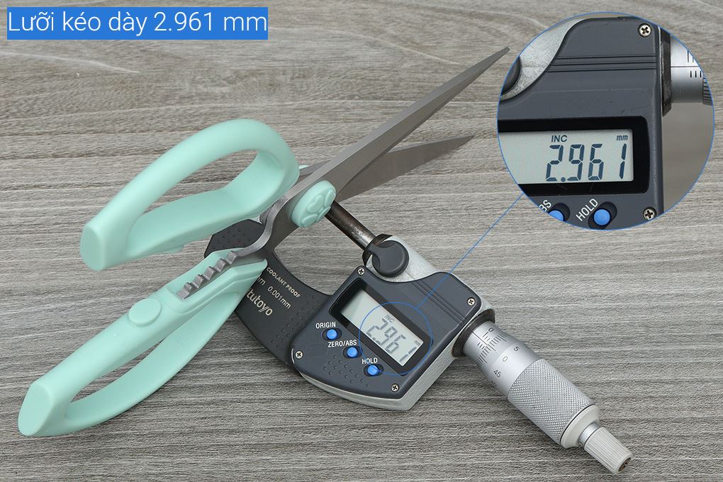 Kéo nhà bếp có nắp thép không gỉ 2Cr13 Delites CF7430 Màu Xanh lá
