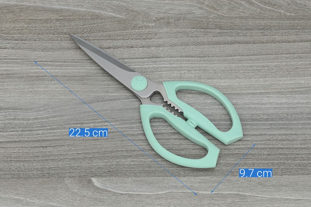 Kéo nhà bếp có nắp thép không gỉ 2Cr13 Delites CF7430 Màu Xanh lá