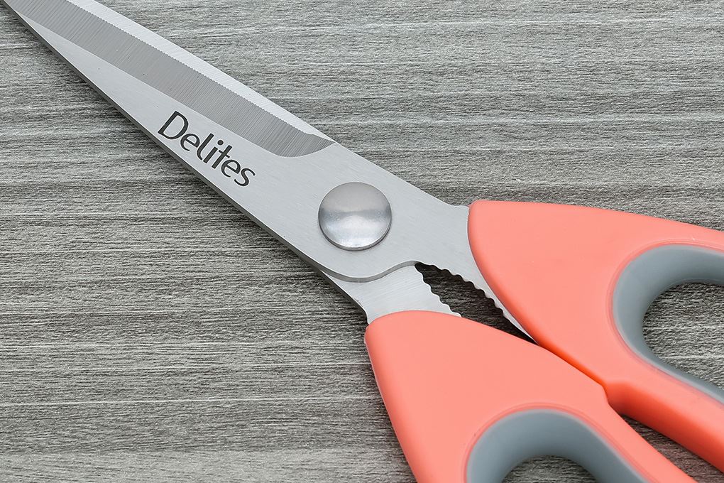 Kéo nhà bếp thép không gỉ 2Cr13 Delites SKI156 Màu Trắng ngà/Hồng nhạt/Xám