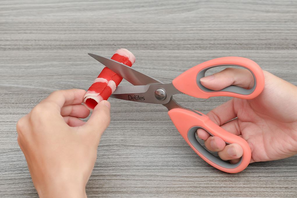 Kéo nhà bếp thép không gỉ 2Cr13 Delites SKI156 Màu Trắng ngà/Hồng nhạt/Xám