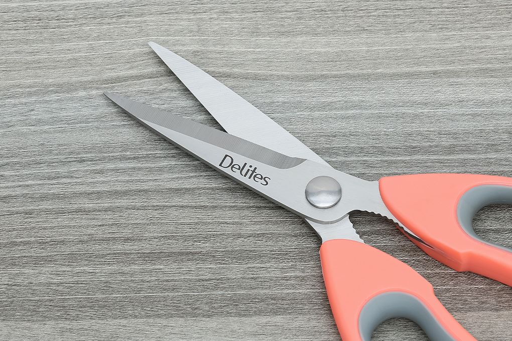 Kéo nhà bếp thép không gỉ 2Cr13 Delites SKI156 Màu Trắng ngà/Hồng nhạt/Xám