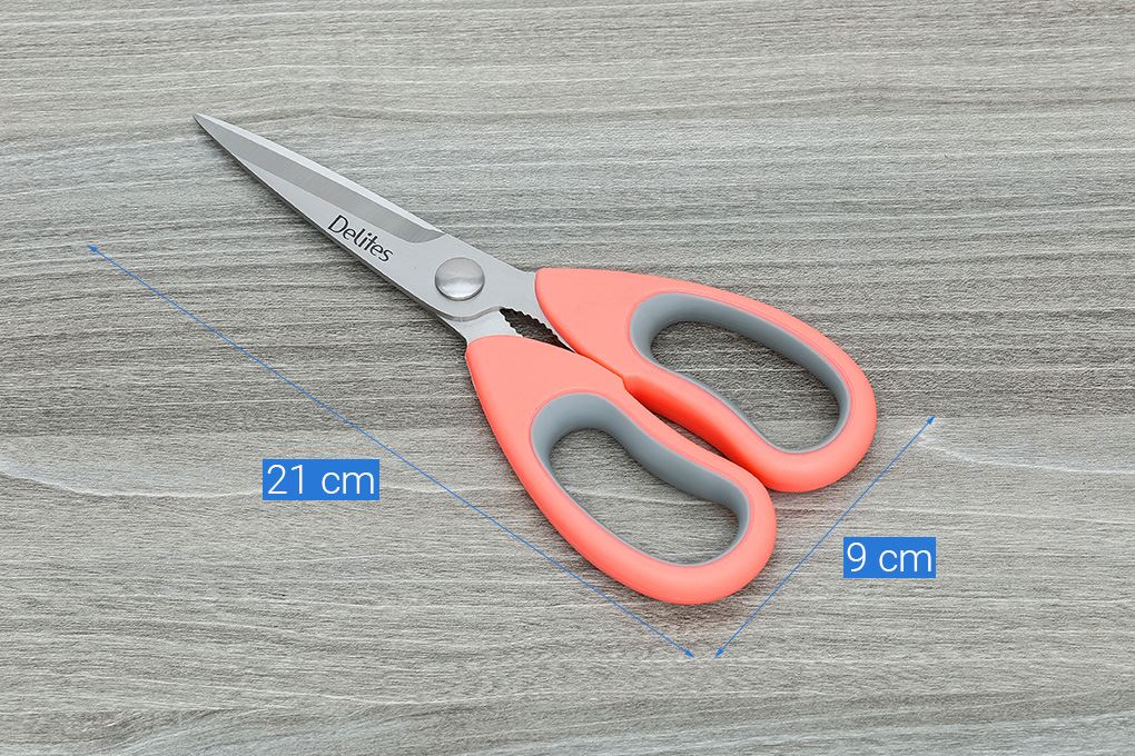 Kéo nhà bếp thép không gỉ 2Cr13 Delites SKI156 Màu Trắng ngà/Hồng nhạt/Xám