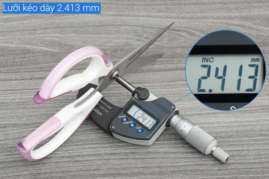 Kéo nhà bếp thép không gỉ 2Cr13 Delites SKI153 Màu Trắng - Tím